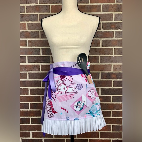 The Golden Girls Apron Retro 80s 90s Waist Apron with Pocket NEW Ruffle - Picture 1 of 15